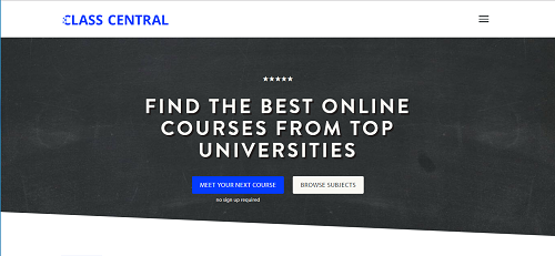 Class Central homepage