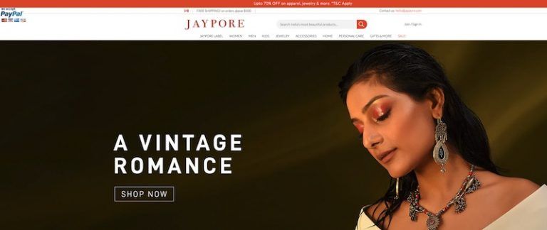 Jaypore homepage