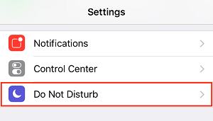 Do Not Disturb setting