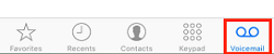 Voicemail option on menu
