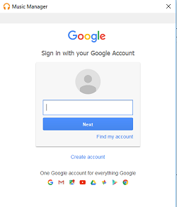 Google Account sign in