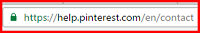 Pinterest customer service URL