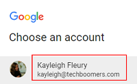 Select Google account