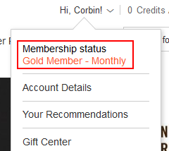 Your membership status on Audible