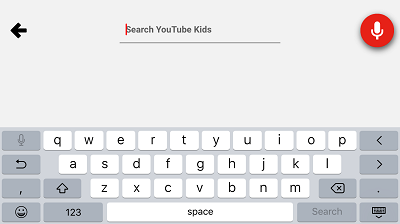 Search YouTube KIDS app
