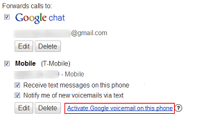 Activate Google Voicemail for phone