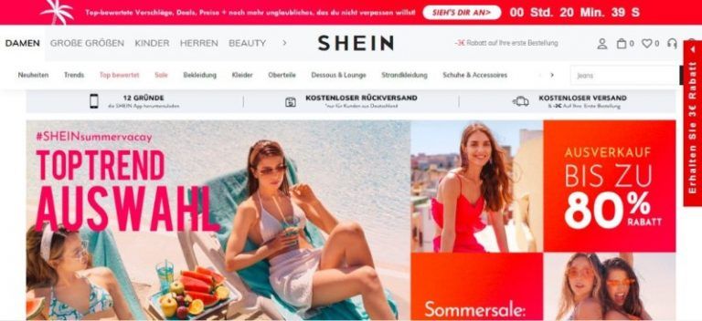 SHEIN Germany homepage