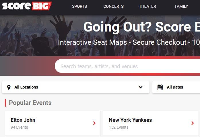 ScoreBig homepage