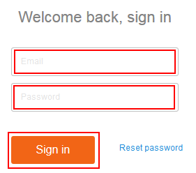 The StubHub sign in form