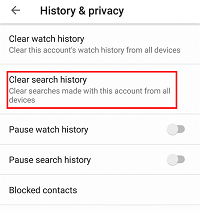 Clear Search History button for Android