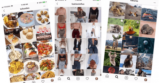 Examples of themed Instagram accounts