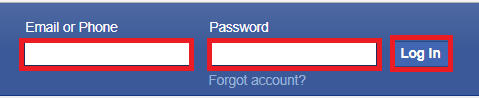 Logging into a Facebook account