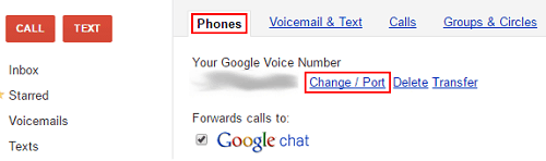 Legacy Google Voice settings