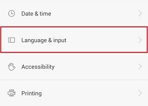 Keyboard settings