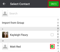 Choose contacts to add to WeChat tag