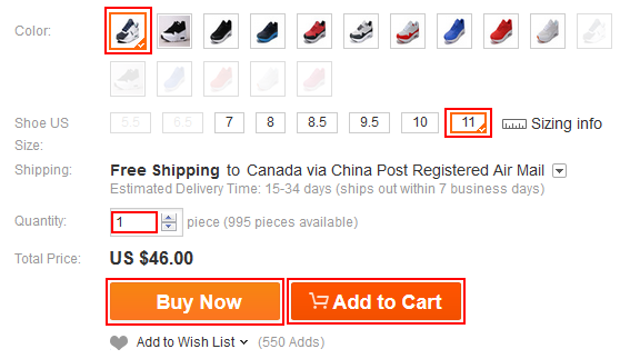 How to add an AliExpress item to your shopping cart