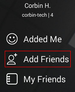 Add friends to Snapchat button