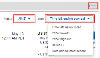 Filter through status of items on Watch List