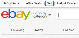 eBay Sell menu
