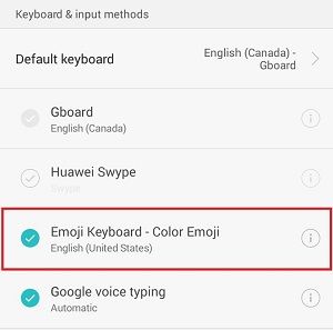 Enable emoji keybaord