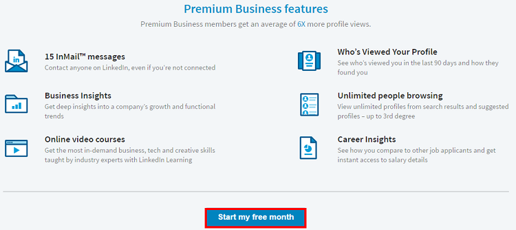 Start LinkedIn free trial