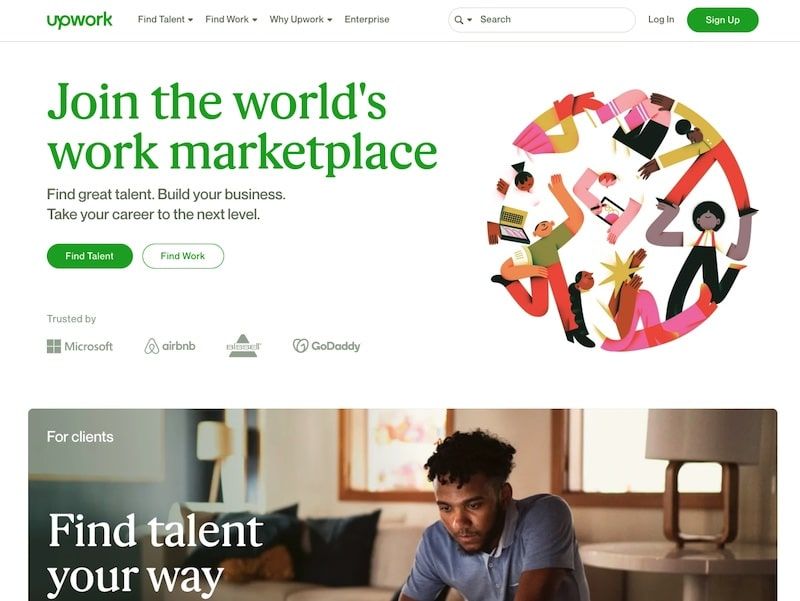 Upwork homepage