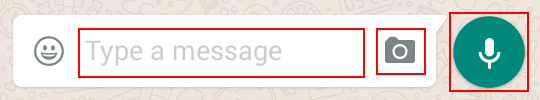 Options for sending a WhatsApp message