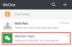 Find WeChat conversation