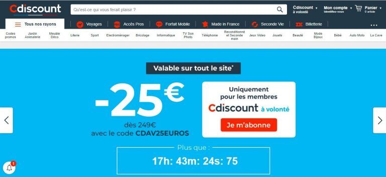Cdiscount homepage