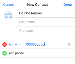 Add generic number to contact list