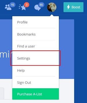 Find your OkCupid account settings