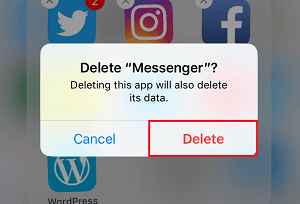 Confirm delete button