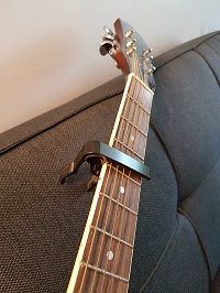 Capo on a guitar