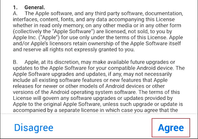 Terms and Conditions for Move to iOS