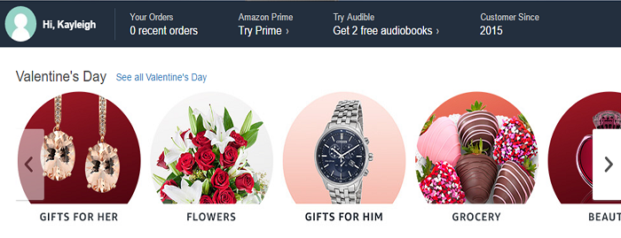 Amazon homepage