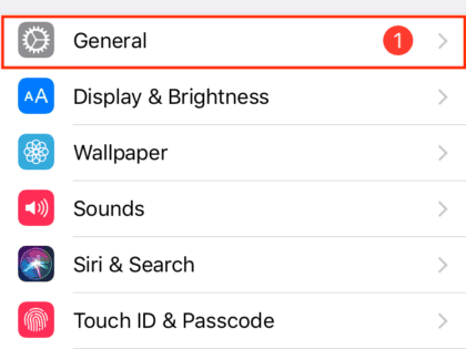 Go to general settings for your iOS device