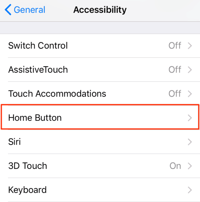 Control your iOS device's "Home" button settings