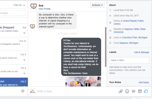 Responding to comments on social media