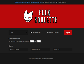 Netflix Roulette website