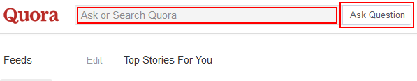 The Quora question search or submission box