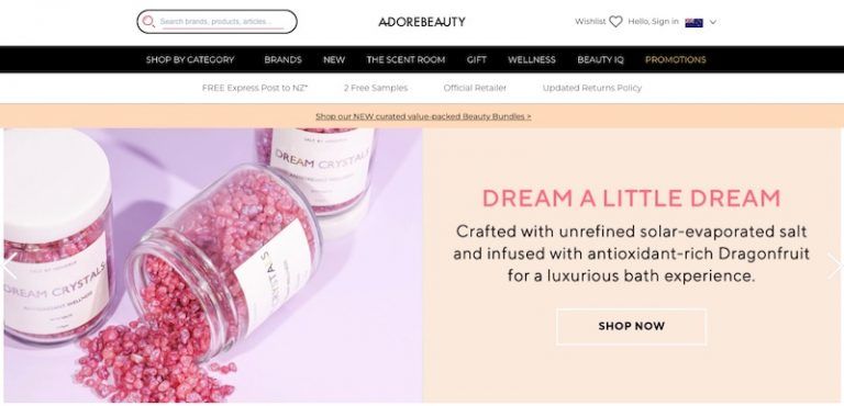 Adore Beauty homepage