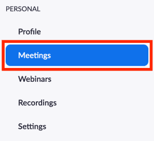 Meetings selection
