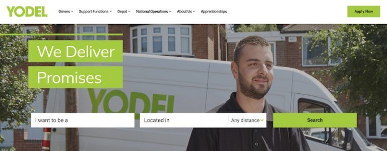 Yodel homepage