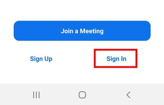 Mobile app Start a Meeting screen with Sign In