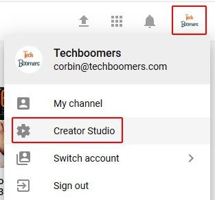 Go to the YouTube Creator Studio