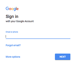 Signing into a Google account