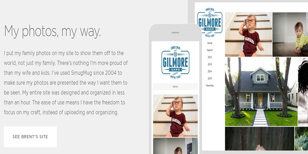 Example of a SmugMug photo site