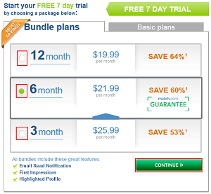 Choose a Match.com plan