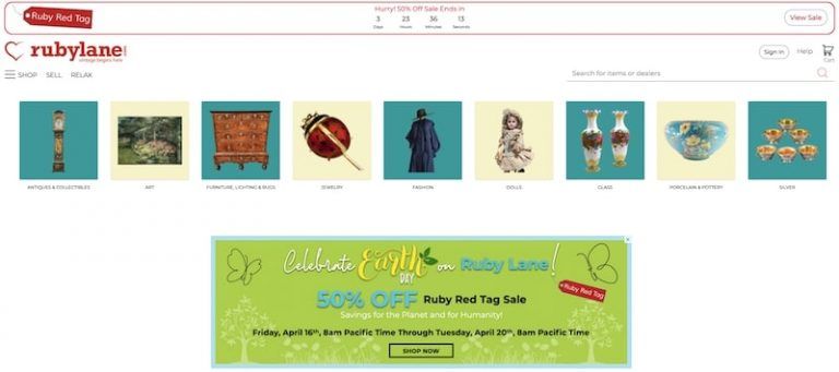 Ruby Lane homepage