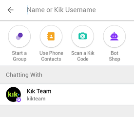 Find contacts on Kik